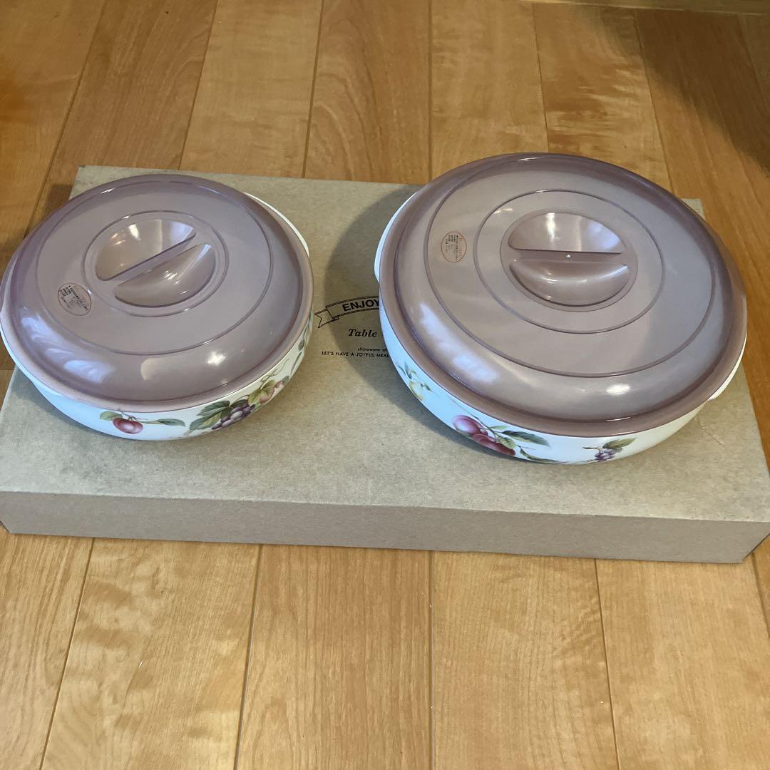 陶器製フルーツデザイン食器 2個セット 昭和レトロ