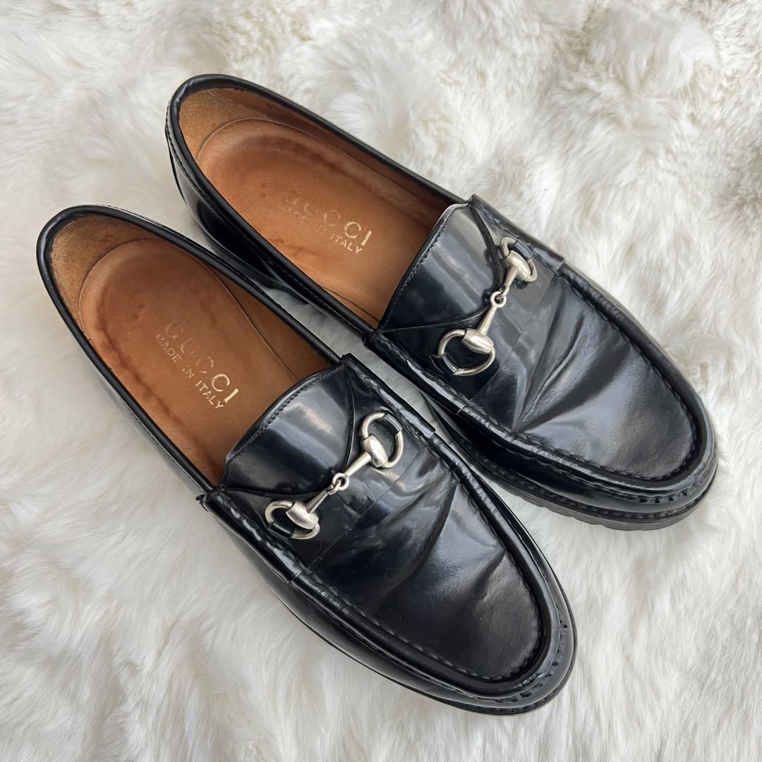 GUCCI グッチ ホースビットローファー 6 23 cmブラック
