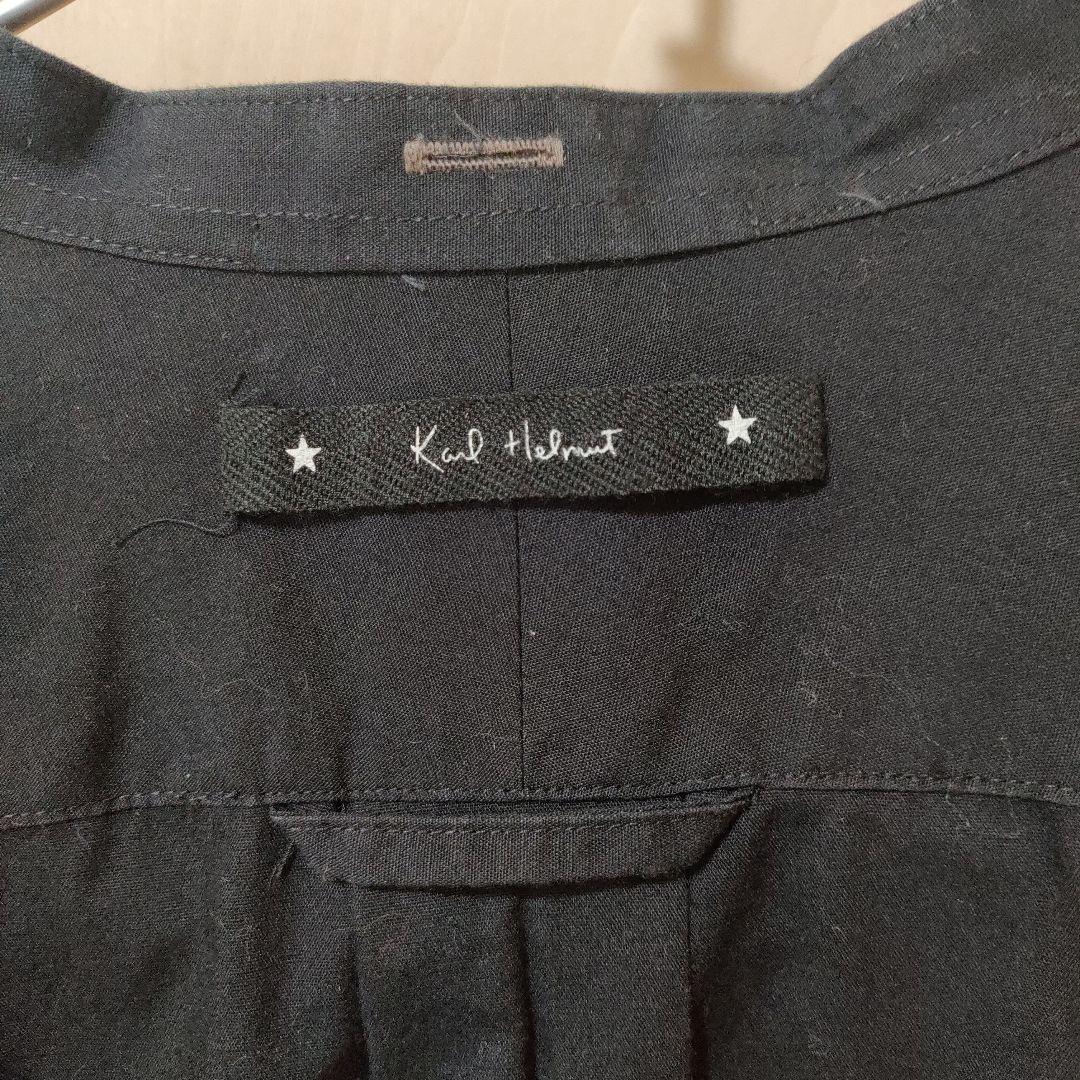 Karl Helmut ブラック ロング長袖シャツ　個性派ギミックカールヘルム