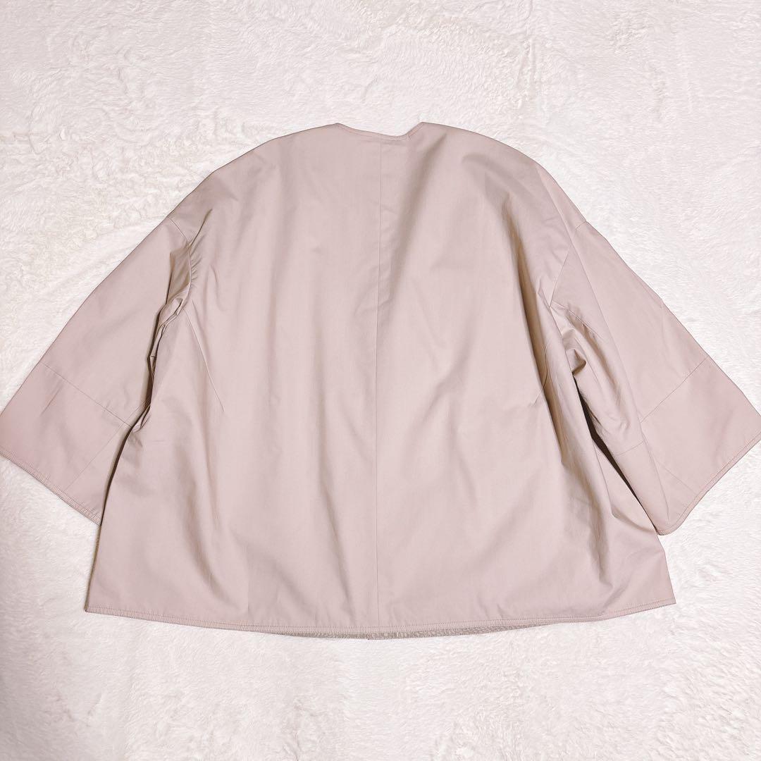最終価格 美品 ドゥロワー コットンパッチポケットノーカラー