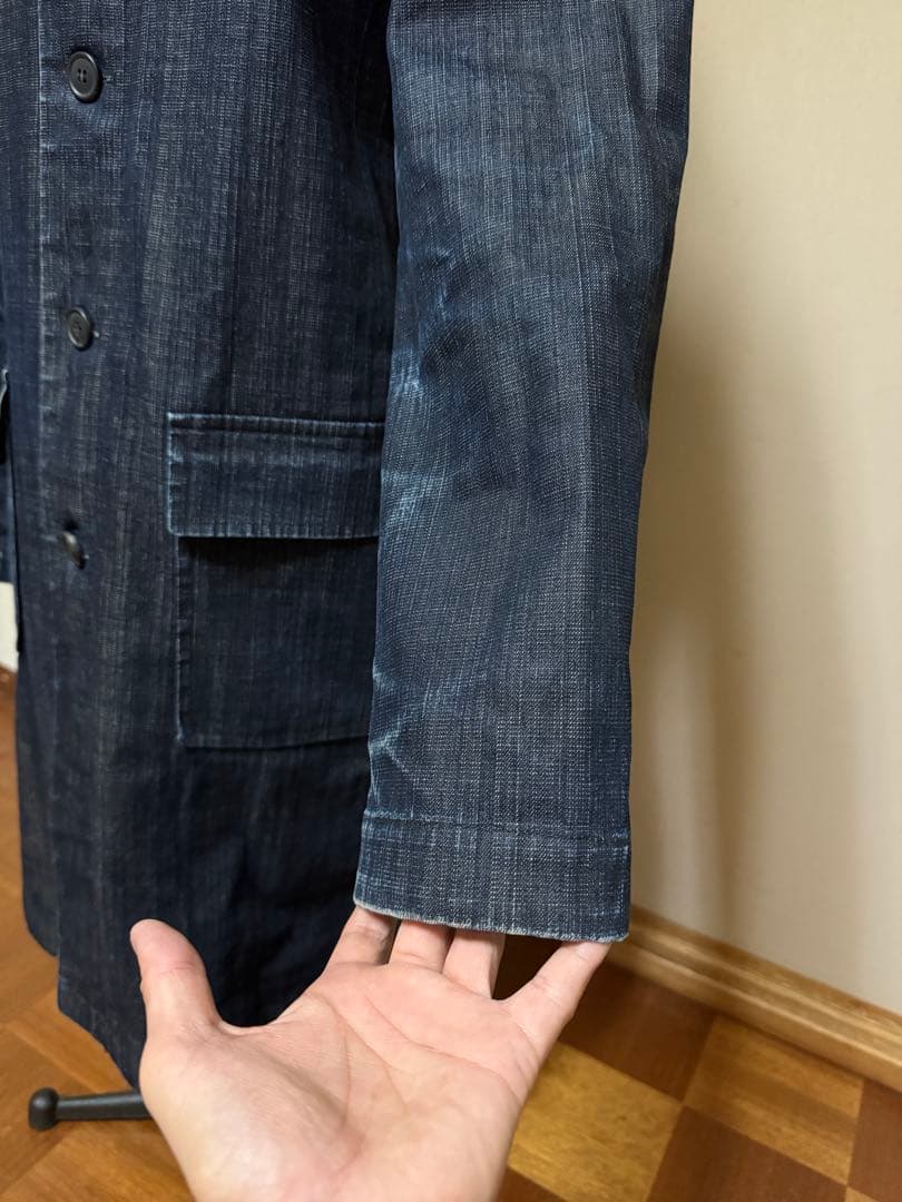 フード付きデニム風ロングコートS・APC