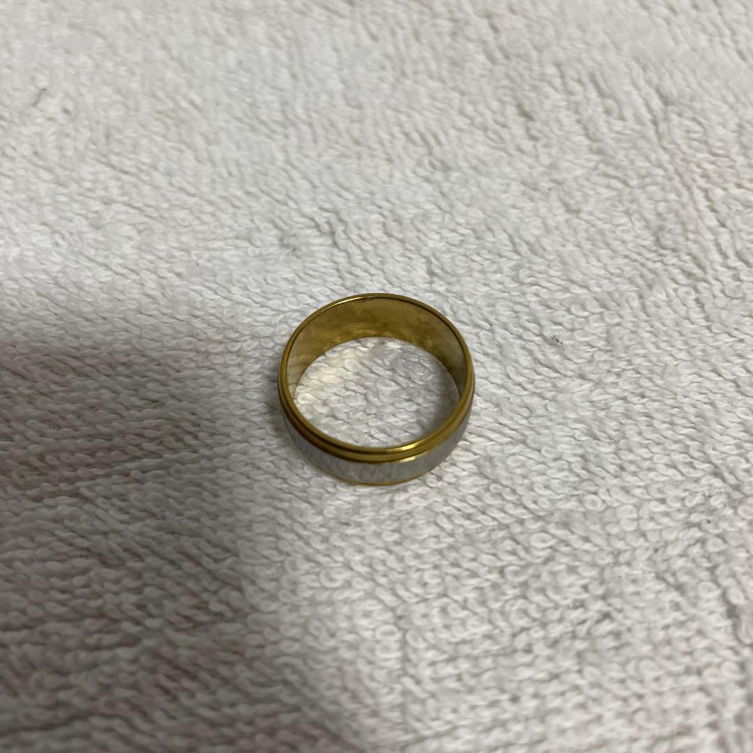 シルバーゴールドリング 中程度の幅 6号 KIN-KAAI_COM