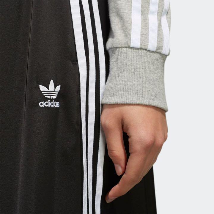 高品質お得 adidas L ブラック 9hJ6g-m75868993855 アディダス ロングサテンスカート 品質保証低価