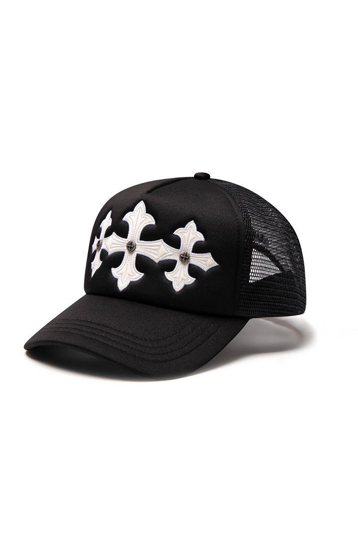 帽子 Cross Leather Patch Mesh Cap