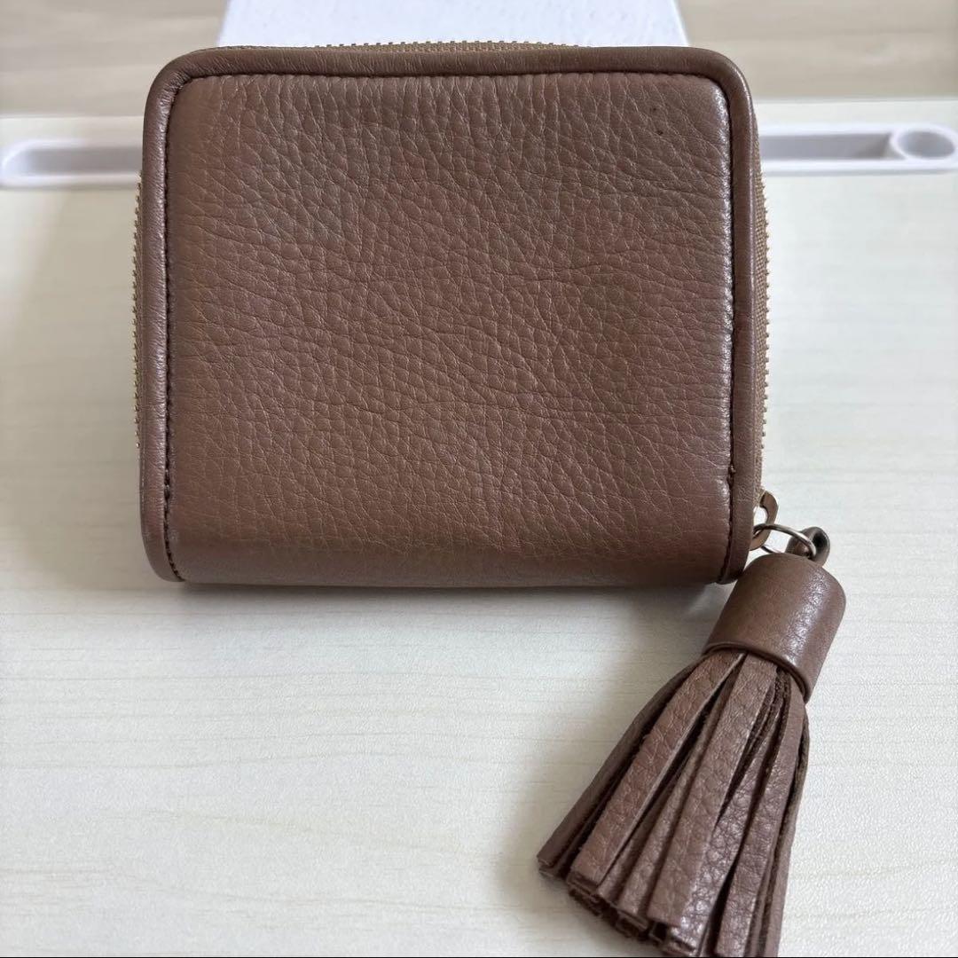 Chloé ブラウンレザー 二つ折り財布 SEE BY CHLOE ブラウン 二つ折り財布 フリンジ付き レザー製