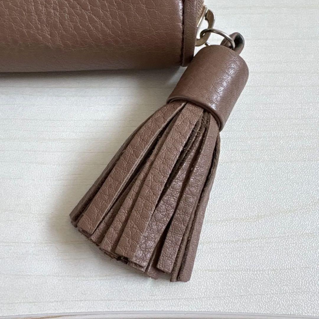 SEE BY CHLOE ブラウン 二つ折り財布 フリンジ付き レザー製