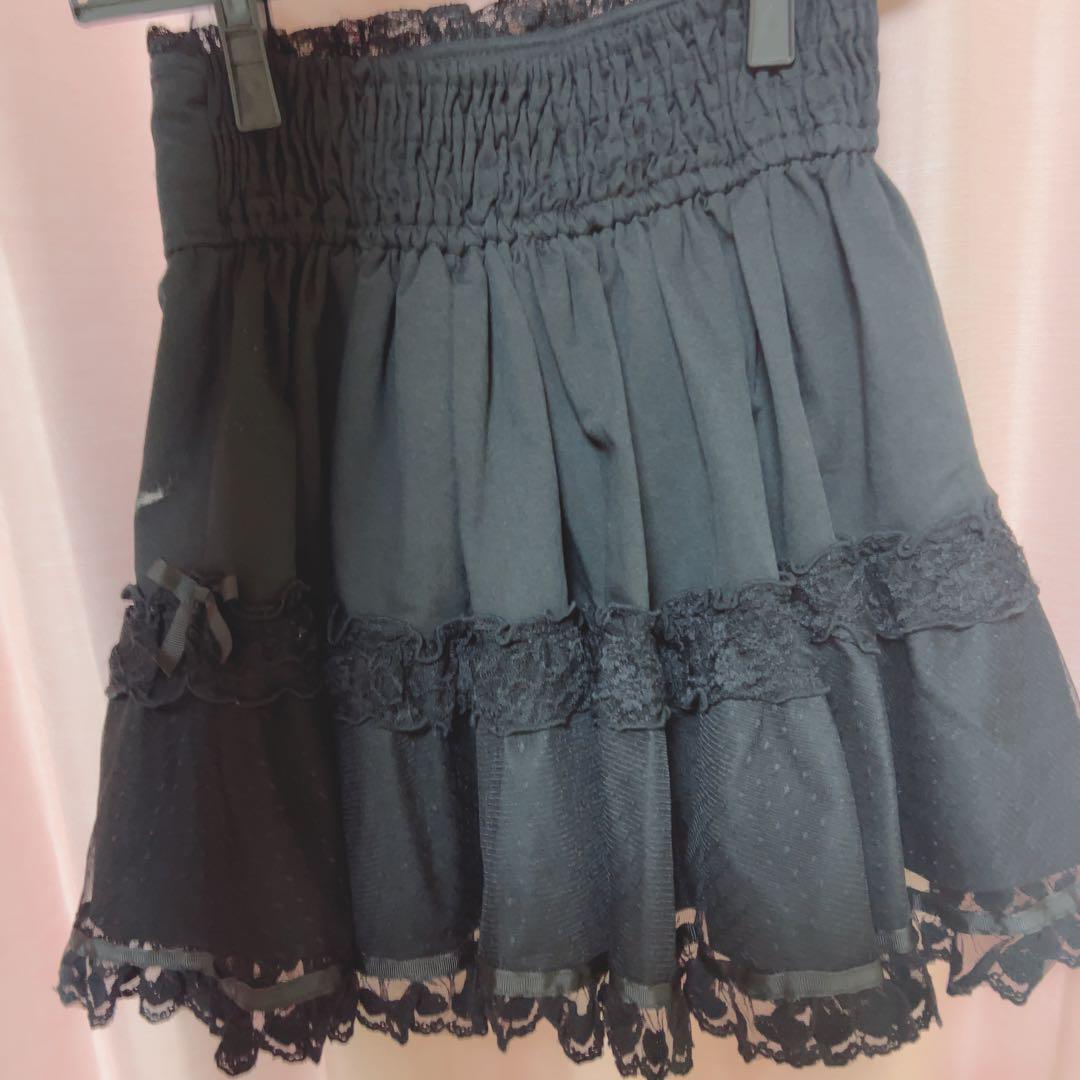 LIZLISA フロントカシュクールBIGリボン セットアップ ブラック