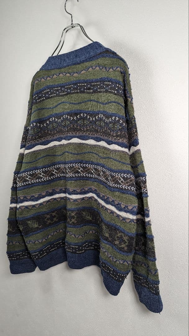 3Dニットカーディガン 古着