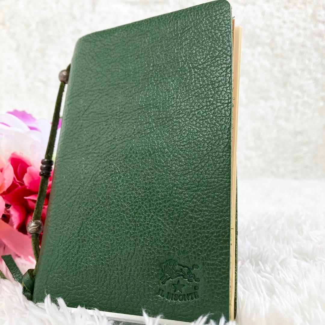 入手困難✨未使用品✨イルビゾンテ　2005年　手帳　シボ革　ダークグリーン