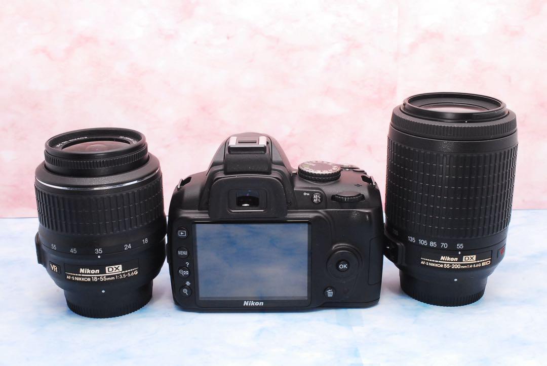 Nikon D3000★望遠レンズ付Wレンズ★一眼レフカメラ★デビュー向け♪