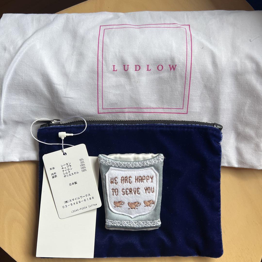 LUDLOW 刺繍ポーチ ネイビー 新品
