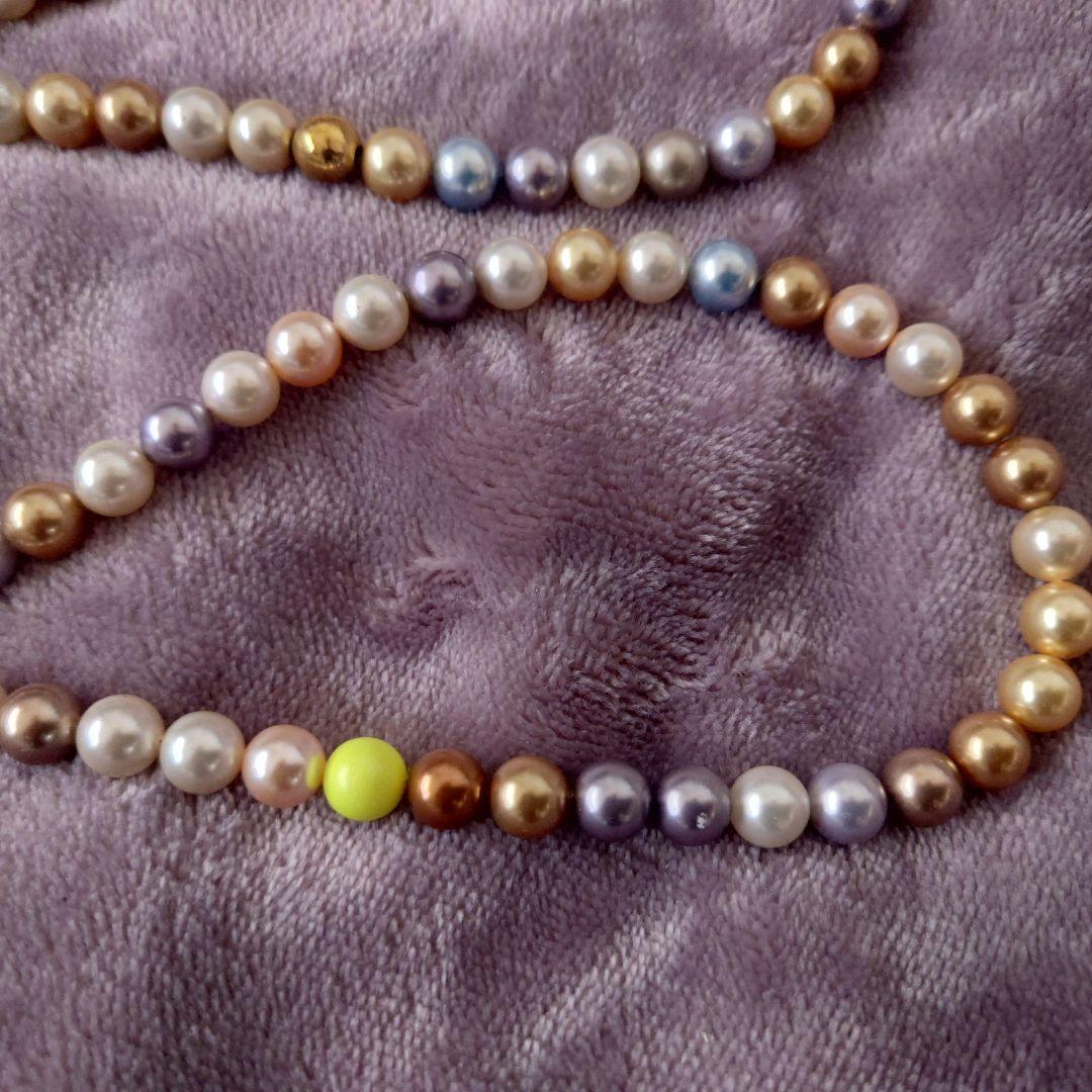 数量は多 florian フローリアン パール＆ネオン ロングネックレス アクセサリー