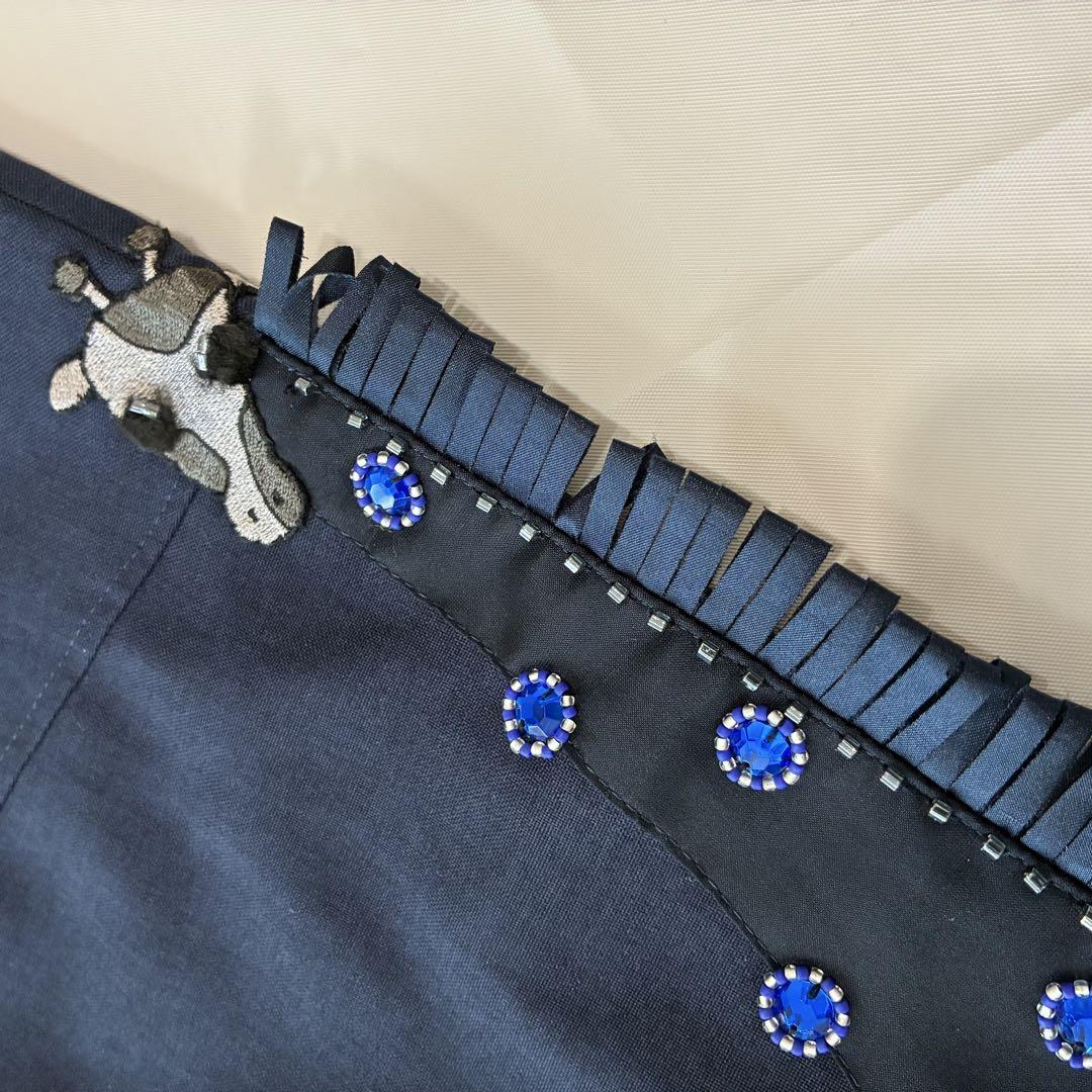OLLEBOREBLA アルベロベロ ハーフパンツ ウシ刺繍 ラインストーン
