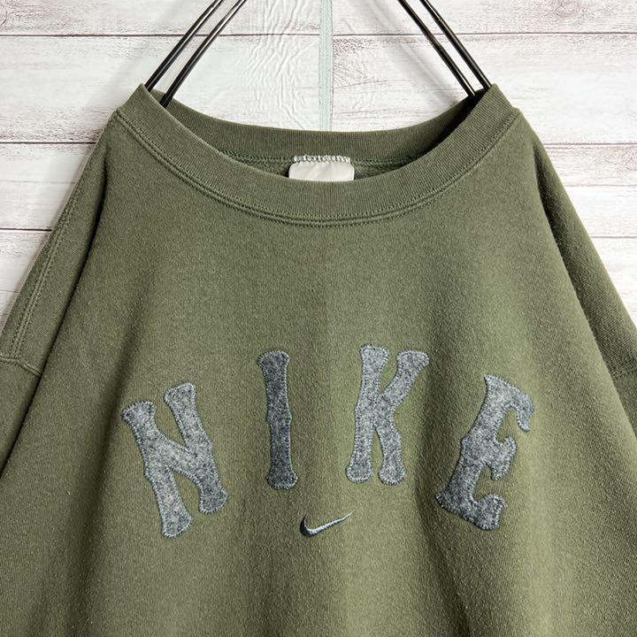【USA製!!】ナイキ ✈︎刺繍ロゴ 白タグ アーチロゴ ゆるだぼ 裏起毛