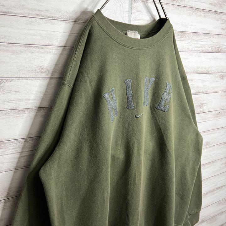 【USA製!!】ナイキ ✈︎刺繍ロゴ 白タグ アーチロゴ ゆるだぼ 裏起毛