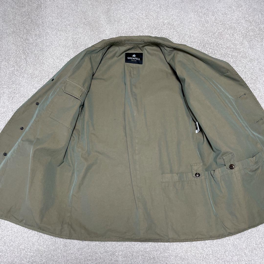 グレンフェル　シューター　ジャケット　コート　ブルゾン　玉虫　コットン　オリーブ
