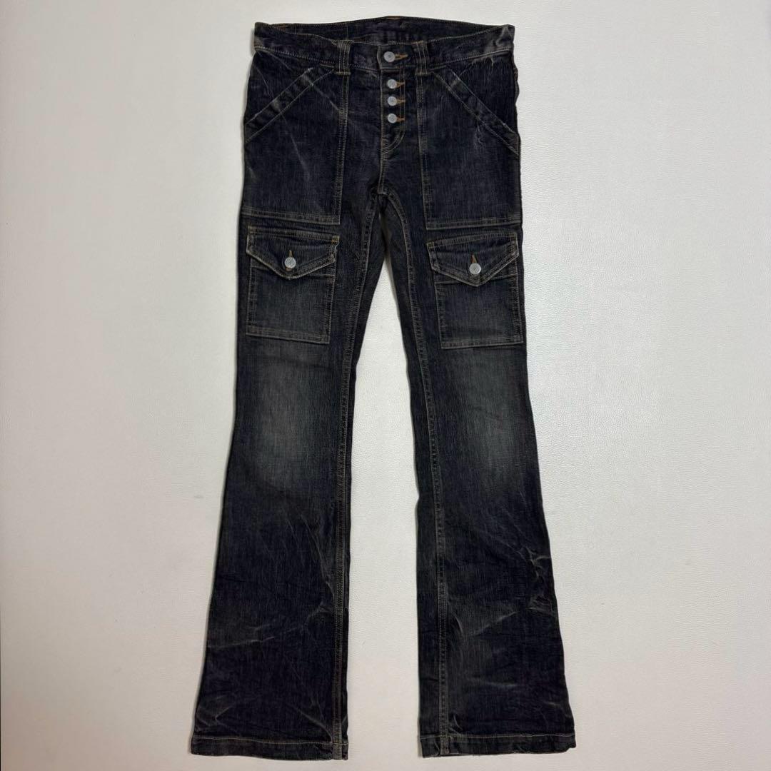 HYSTERIC GLAMOUR フレアデニム ブラック HYSTERIC GLAMOUR｜スクラッチフレアデニムパンツ | Rakuten