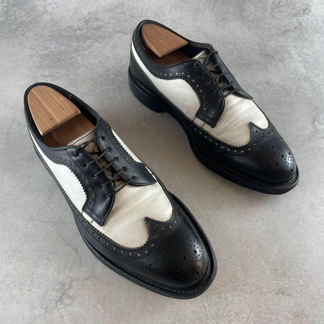 希少✨美品　リーガル　ウィングチップ　バイカラー　白　黒　ドレスシューズ　24靴