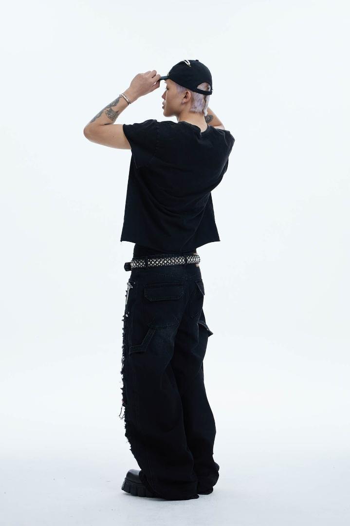 パンツ DND4DES Shredded Baggy Jeans y2k opium