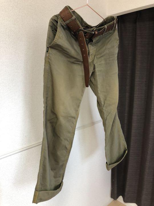 ポールスミス カーキワイドパンツ ベルト付き (古着)