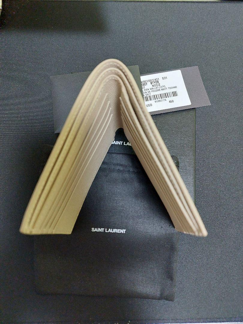 SAINT LAURENT ベージュ 二つ折り財布 サンローラン SAINT LAURENT 財布 二つ折り財布 折りたたみ財布