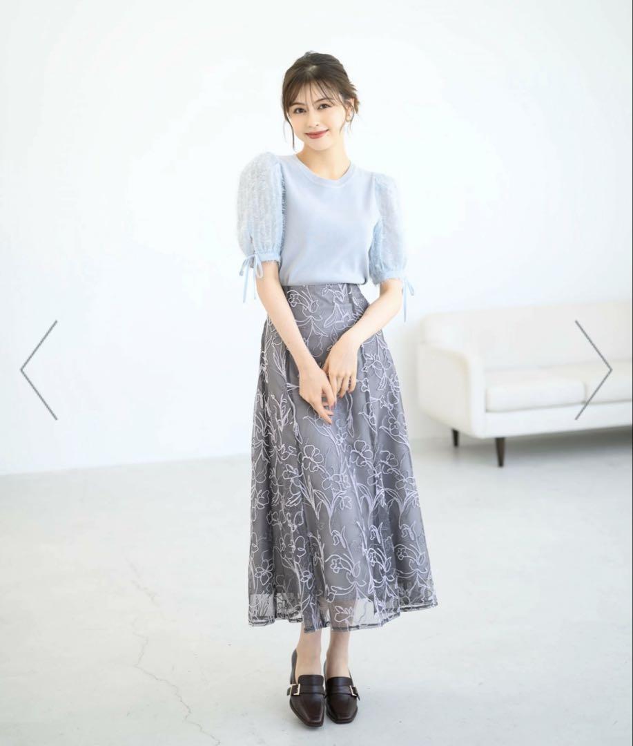 新品タグ付き　ミッシュマッシュ　モール刺繍チュールスカート　完売品 新品タグ付き ミッシュマッシュ モール刺繍チュールスカート