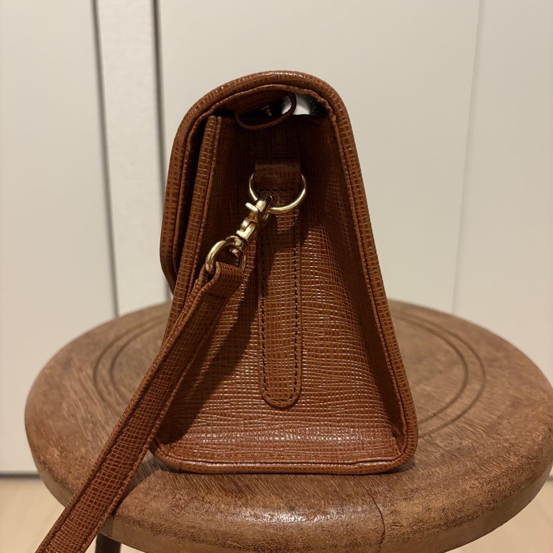 美品】 クレージュ ショルダーバッグ 2way ブラウン ゴールド