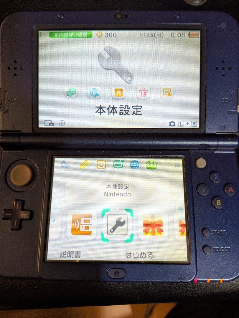 New 3DS LL ネイビー 本体 偽トロ目立った傷や汚れなし UP786_INFO