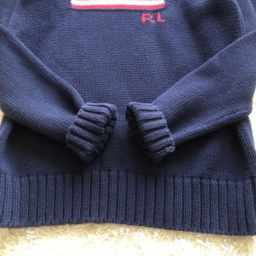 POLO RALPH LAUREN♪ 星条旗 ニットセーター　ネイビー　メンズ