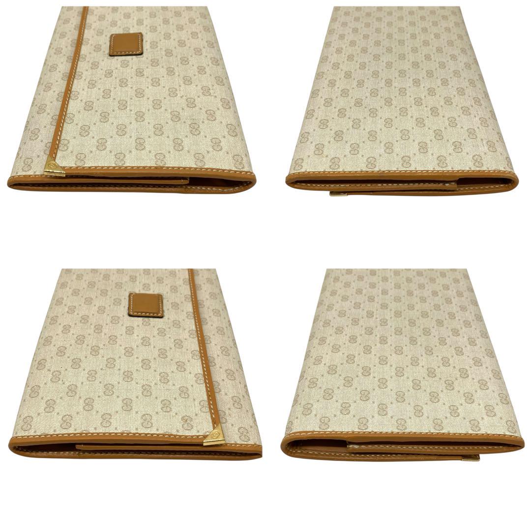 未使用級 GUCCI 長財布 パスポートケース インターロッキング マイクロGG