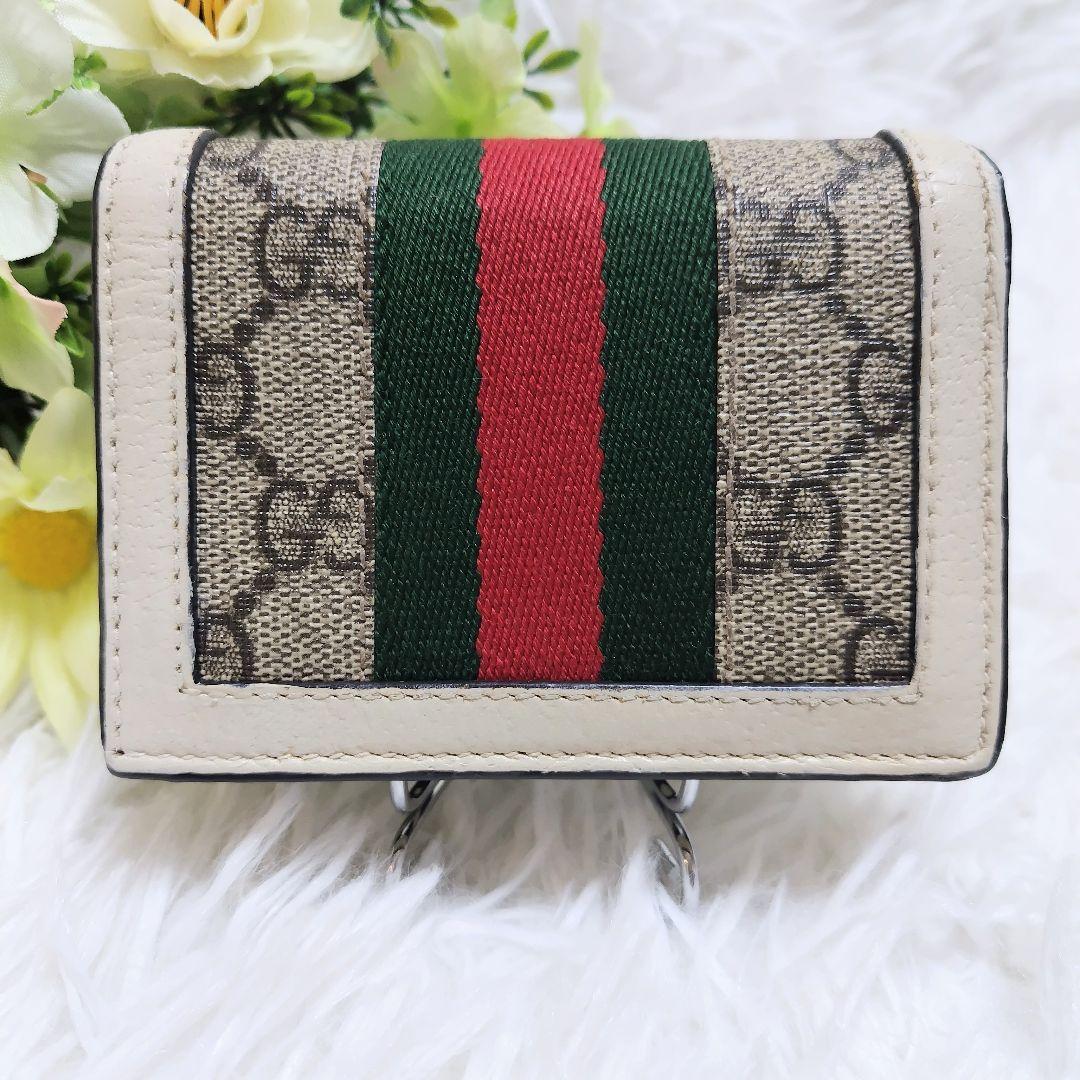 GUCCI クイーンマーガレット BEE ビジュー ２つ折り財布 付属品完備 レア美品✨グッチ◇クイーンマーガレット二つ折り財布 シェリー