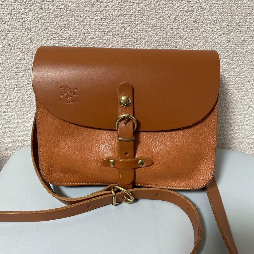 IL BISONTE ブラウン レザー ショルダーバッグ