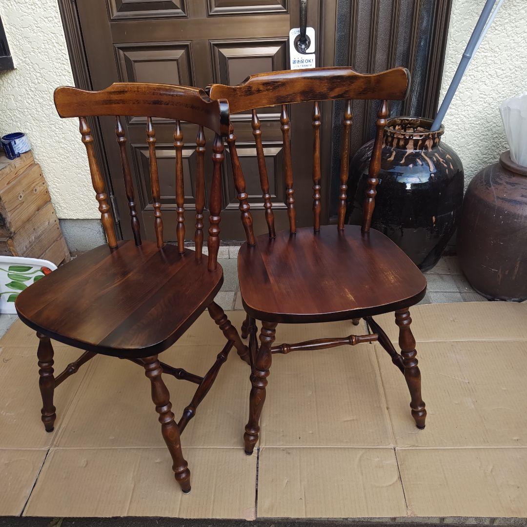 昭和レトロ　木製椅子　古家具　2個セット　当時物
