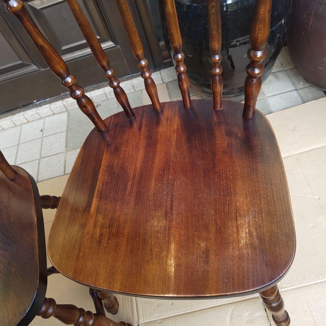 昭和レトロ　木製椅子　古家具　2個セット　当時物
