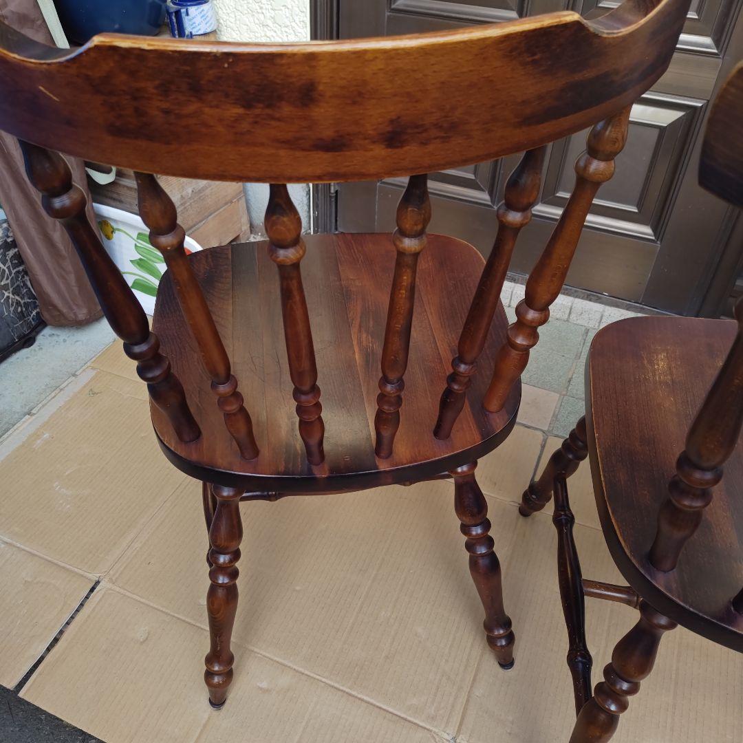 昭和レトロ　木製椅子　古家具　2個セット　当時物