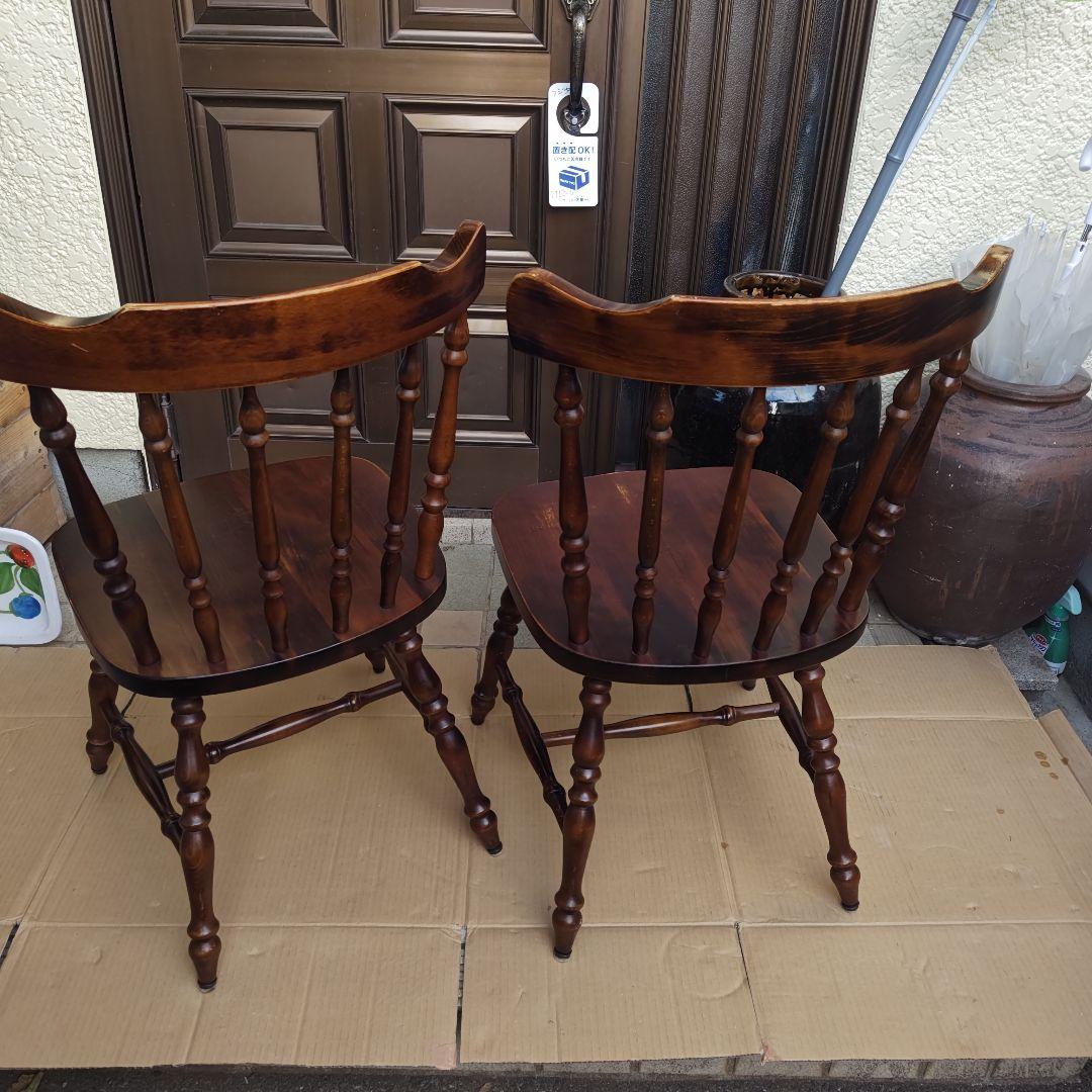 昭和レトロ　木製椅子　古家具　2個セット　当時物