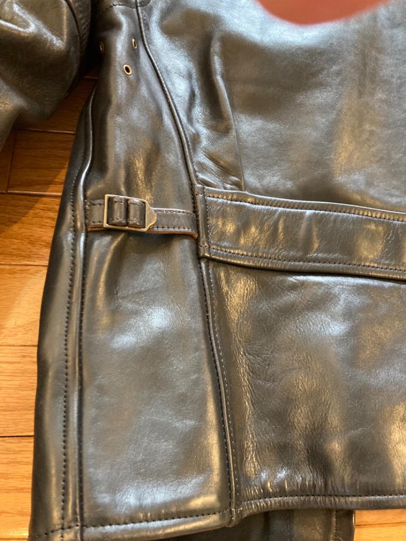 【美品】AERO LEATHER エアロレザー ハーフベルテッド 42 ブラック