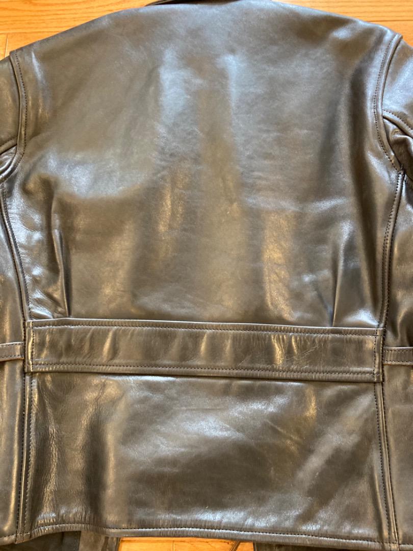 【美品】AERO LEATHER エアロレザー ハーフベルテッド 42 ブラック
