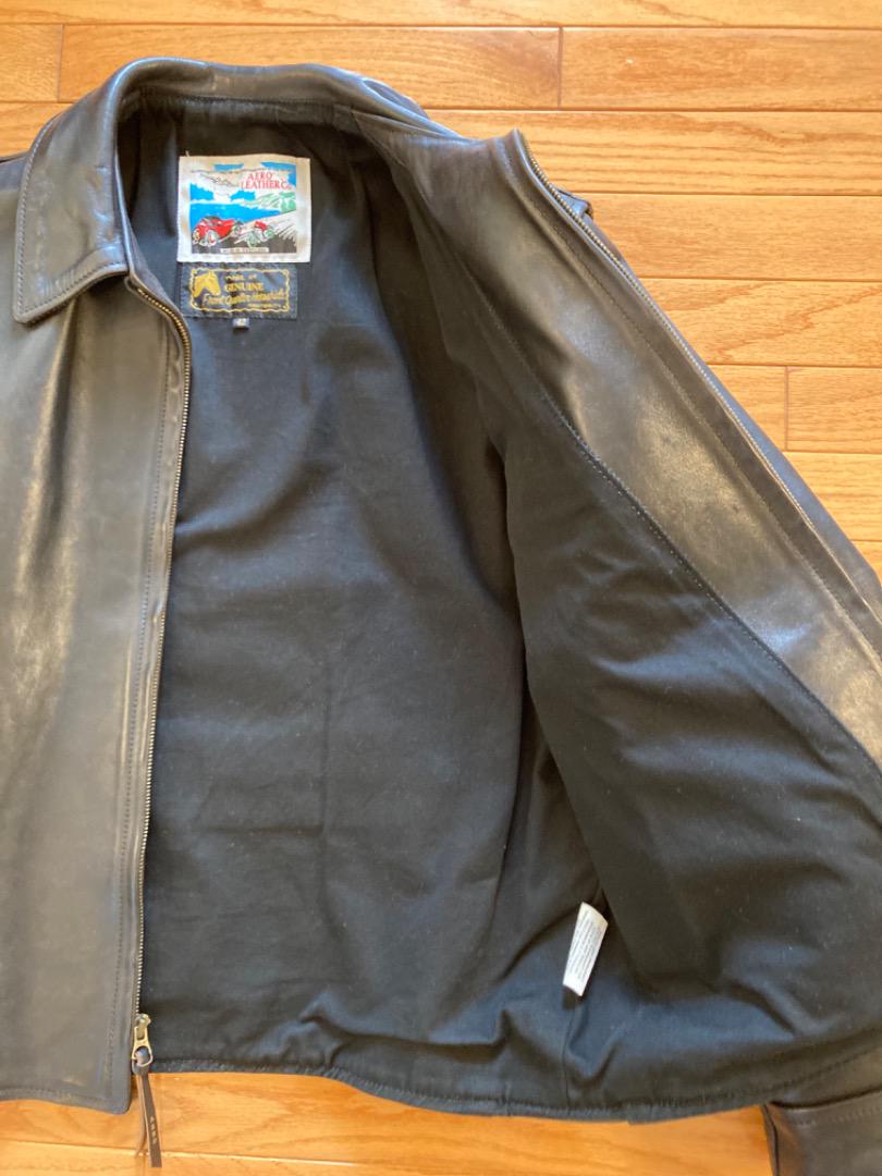 【美品】AERO LEATHER エアロレザー ハーフベルテッド 42 ブラック