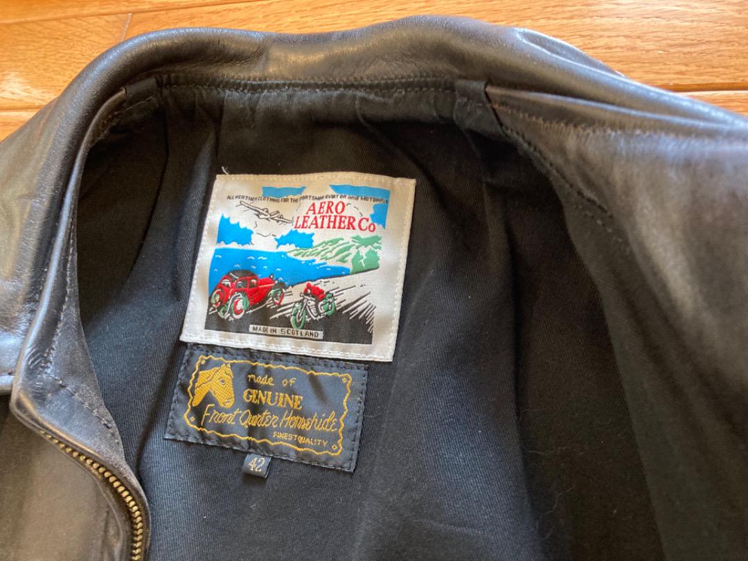 【美品】AERO LEATHER エアロレザー ハーフベルテッド 42 ブラック