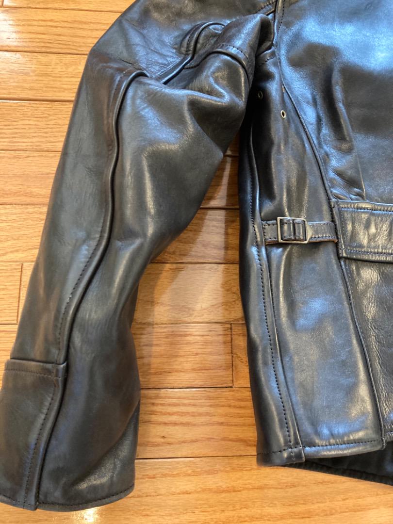 【美品】AERO LEATHER エアロレザー ハーフベルテッド 42 ブラック