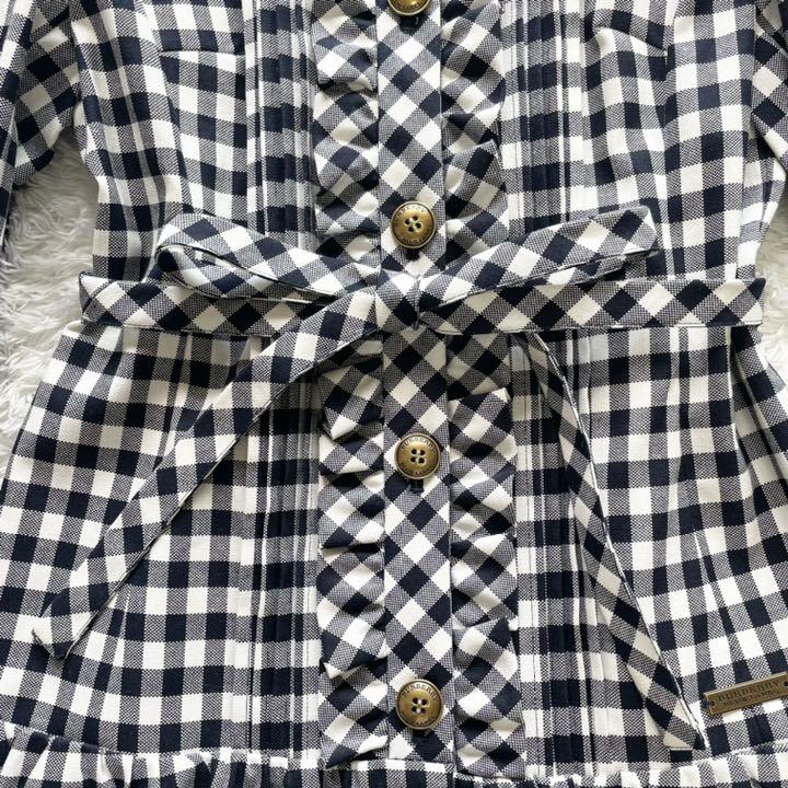 美品】バーバリーブルーレーベル ワンピース ギンガムチェック 金 ...