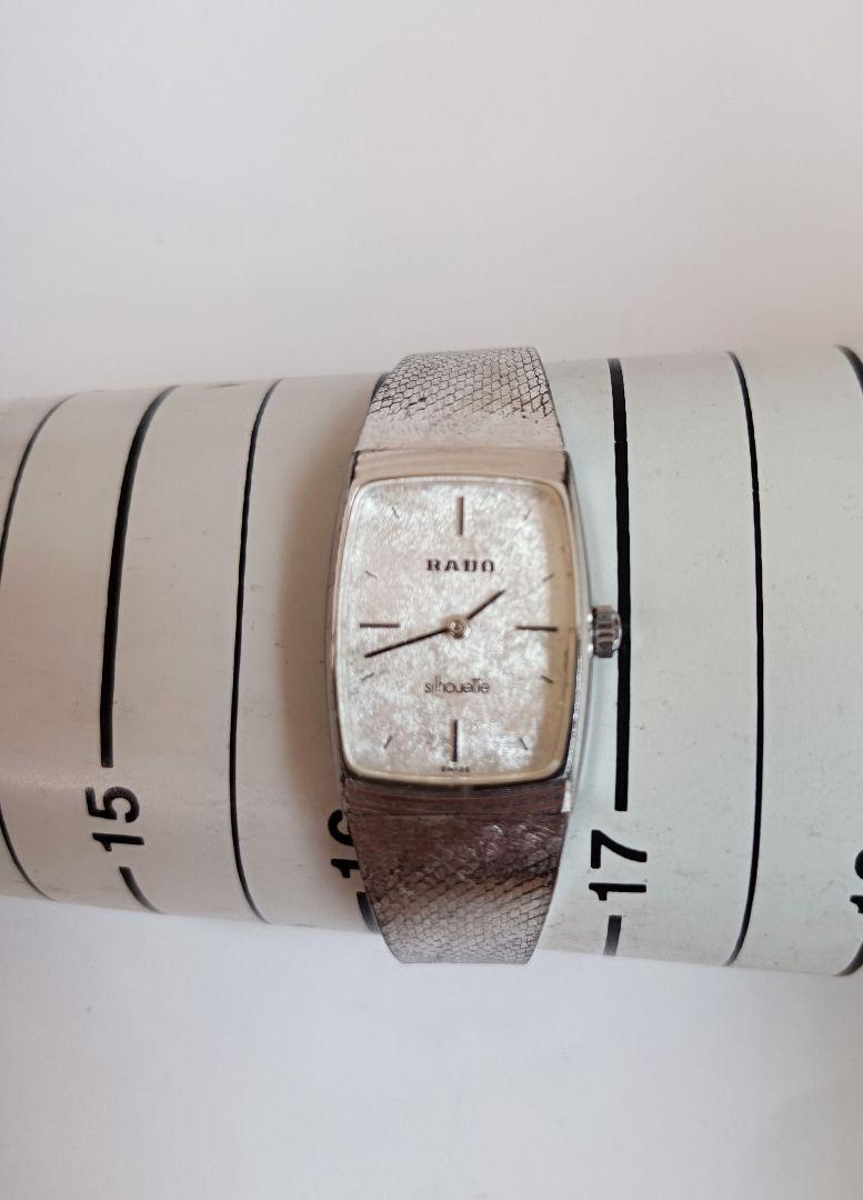 手巻き 稼働品 RADO silhouette レディース腕時計 シルバー文字盤