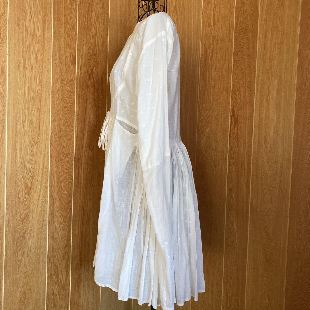 未使用】Khadi and Co カディコットン ワイド 刺繍ブラウス