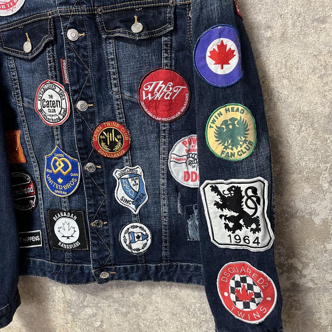 DSQUARED2 ディースクエアード デニムジャケット ワッペン 総柄