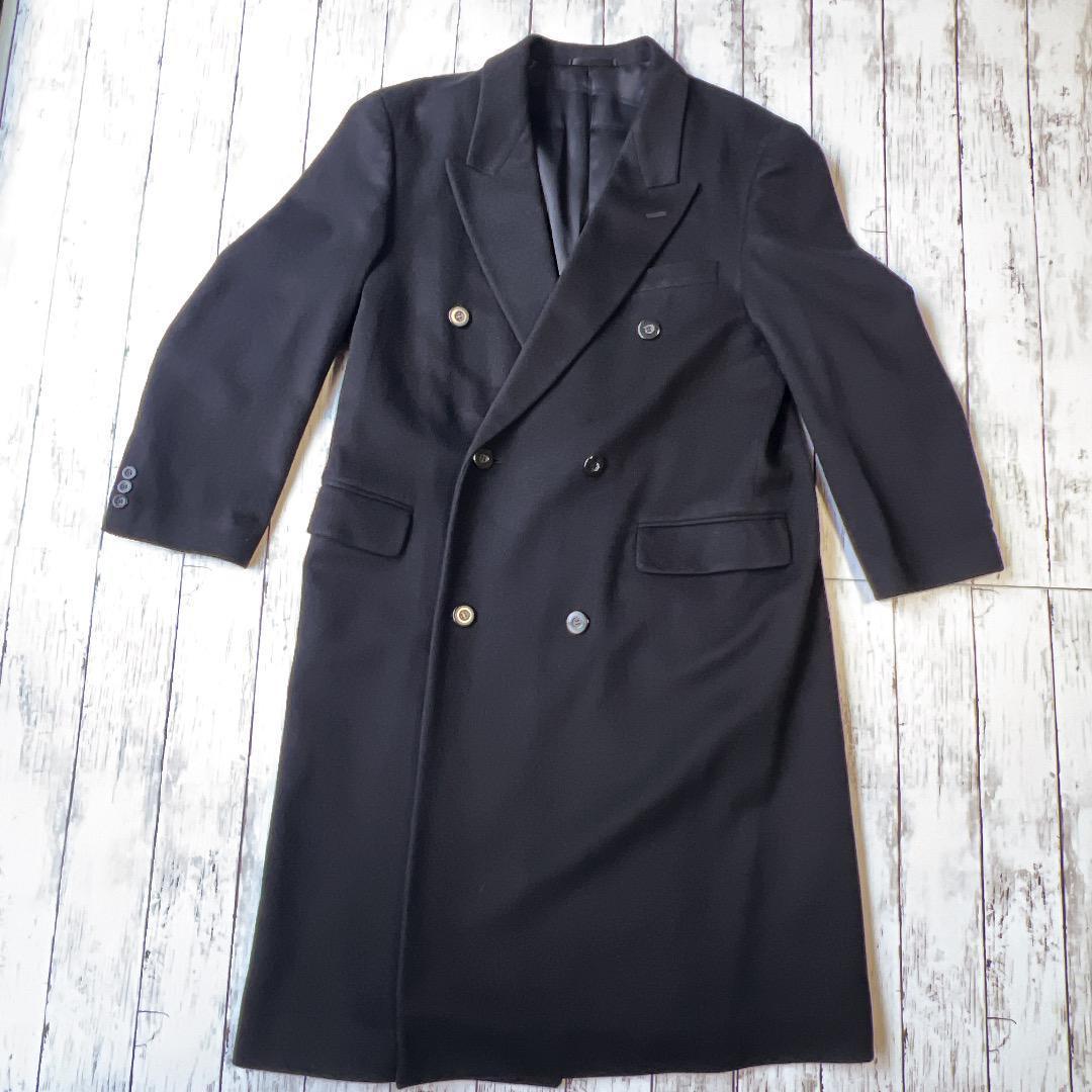 美品！ カシミヤ100% ロングコート ブラック 黒 メンズ Lサイズ