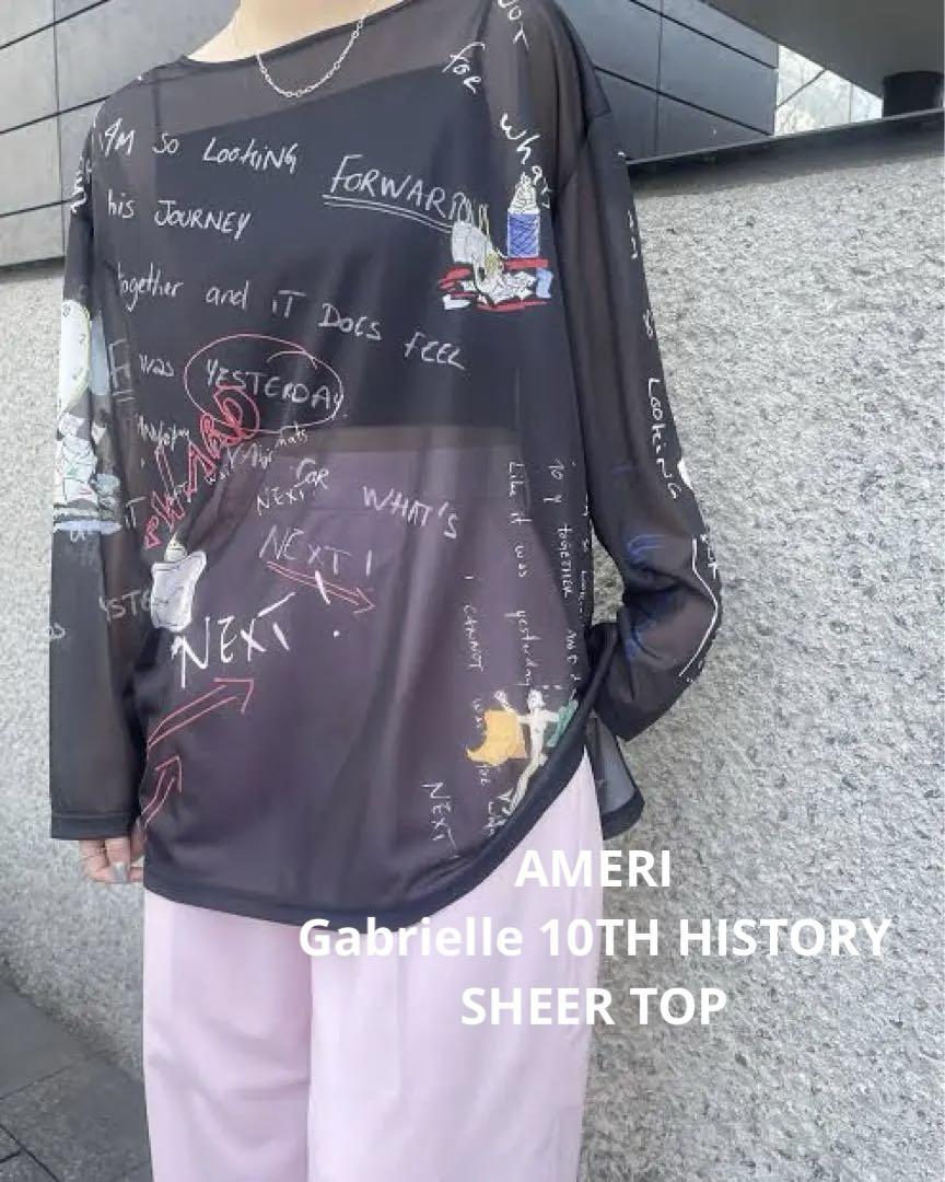 トップス AMERI Gabrielle 10TH HISTORY SHEER TOP