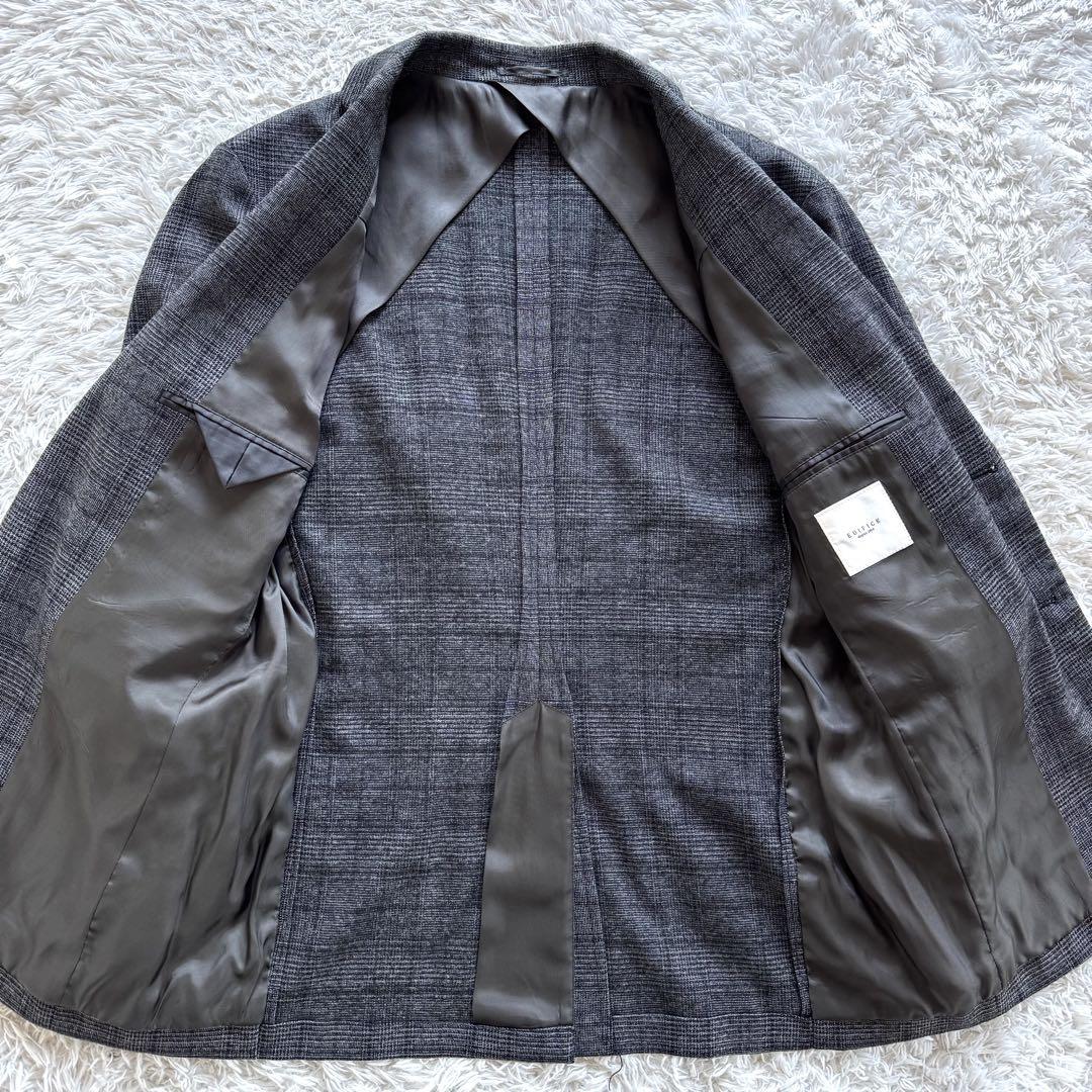 極美品　エディフィス　ビジネススーツ　セットアップ　グレンチェック　ストレッチ