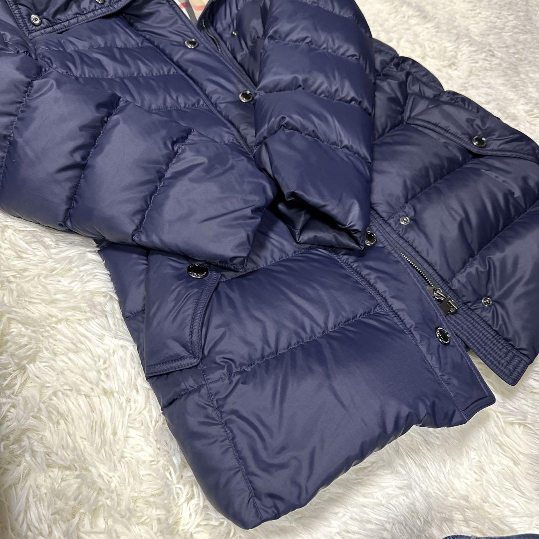 【美品】BURBERRY LONDON ダウンコート ノバチェック ネイビー40 - 6