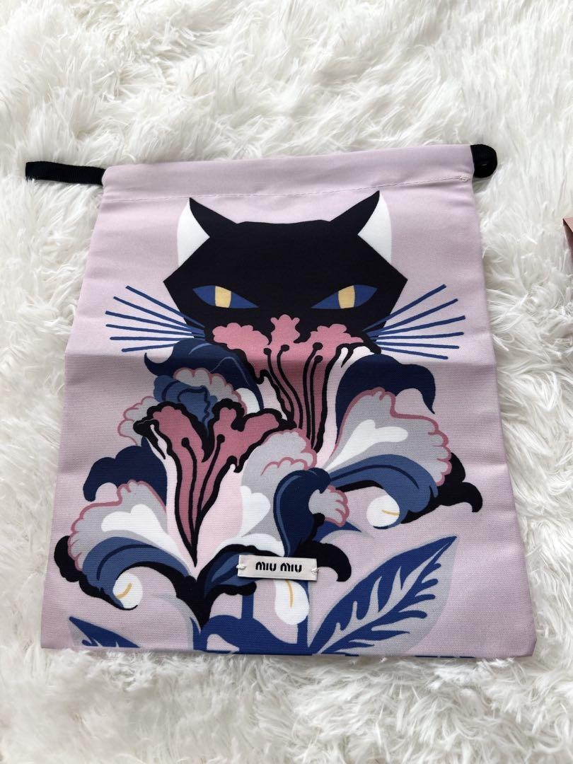 【正規品】miumiu ヘアクリップ ヘアピン 猫の巾着袋付き